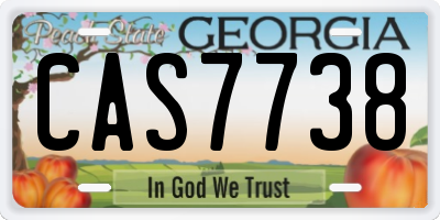 GA license plate CAS7738