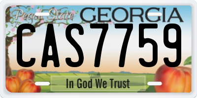 GA license plate CAS7759