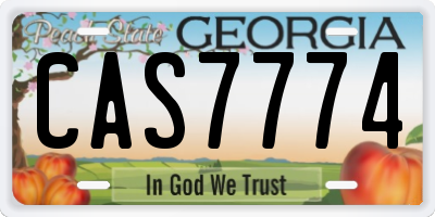 GA license plate CAS7774