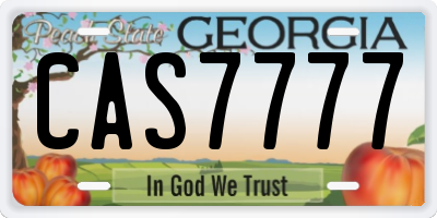 GA license plate CAS7777