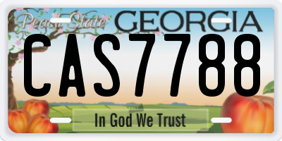 GA license plate CAS7788