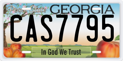 GA license plate CAS7795