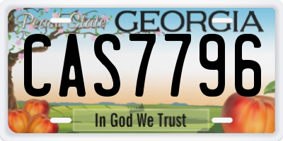 GA license plate CAS7796