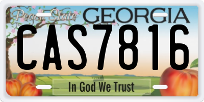 GA license plate CAS7816