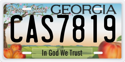 GA license plate CAS7819