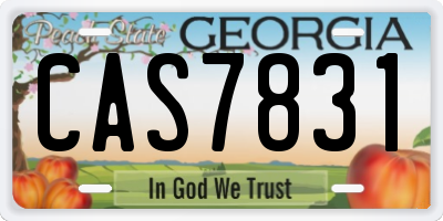 GA license plate CAS7831