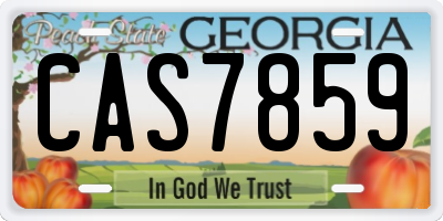 GA license plate CAS7859