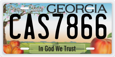 GA license plate CAS7866