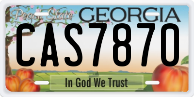 GA license plate CAS7870