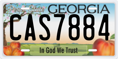 GA license plate CAS7884