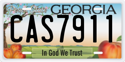 GA license plate CAS7911