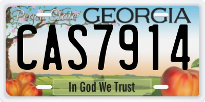 GA license plate CAS7914