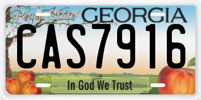 GA license plate CAS7916