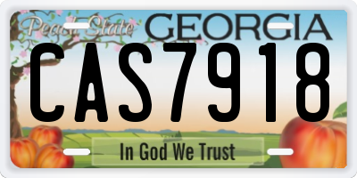 GA license plate CAS7918