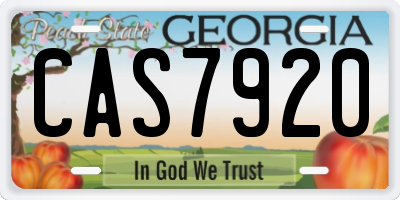 GA license plate CAS7920