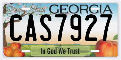 GA license plate CAS7927