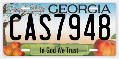 GA license plate CAS7948