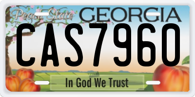 GA license plate CAS7960