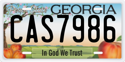 GA license plate CAS7986