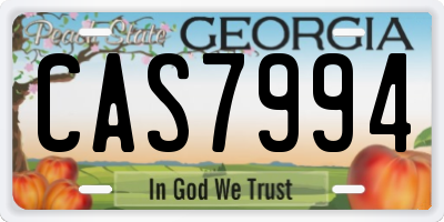 GA license plate CAS7994