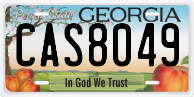 GA license plate CAS8049