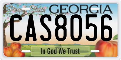 GA license plate CAS8056