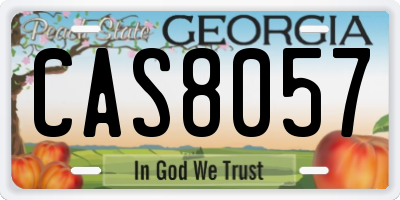 GA license plate CAS8057