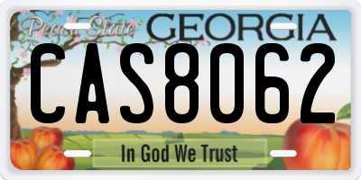 GA license plate CAS8062