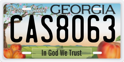 GA license plate CAS8063