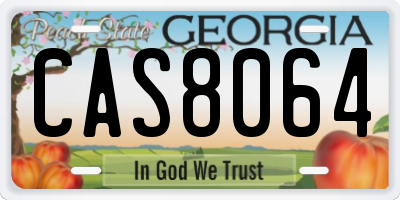 GA license plate CAS8064