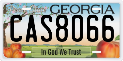 GA license plate CAS8066
