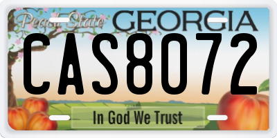 GA license plate CAS8072