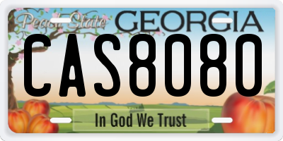 GA license plate CAS8080