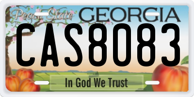 GA license plate CAS8083