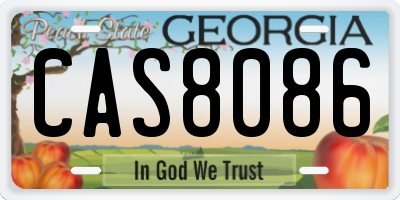 GA license plate CAS8086