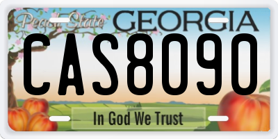 GA license plate CAS8090