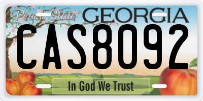 GA license plate CAS8092