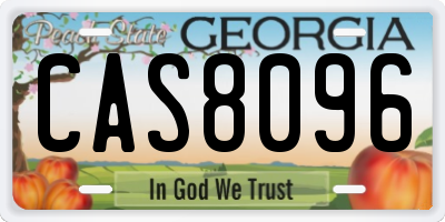 GA license plate CAS8096