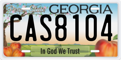 GA license plate CAS8104