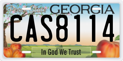 GA license plate CAS8114