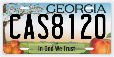 GA license plate CAS8120