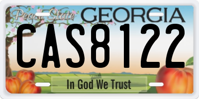 GA license plate CAS8122
