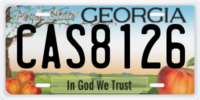 GA license plate CAS8126