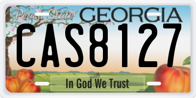 GA license plate CAS8127
