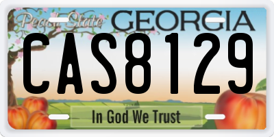 GA license plate CAS8129