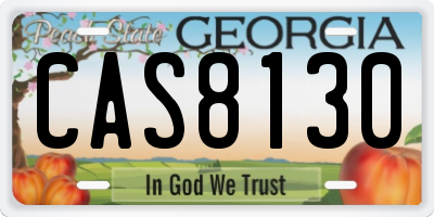 GA license plate CAS8130