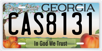 GA license plate CAS8131