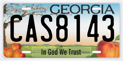 GA license plate CAS8143