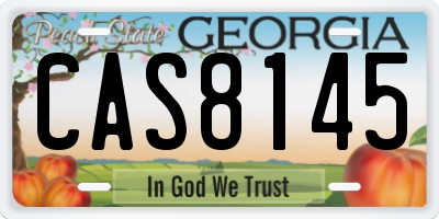 GA license plate CAS8145