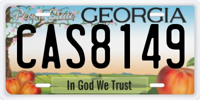 GA license plate CAS8149